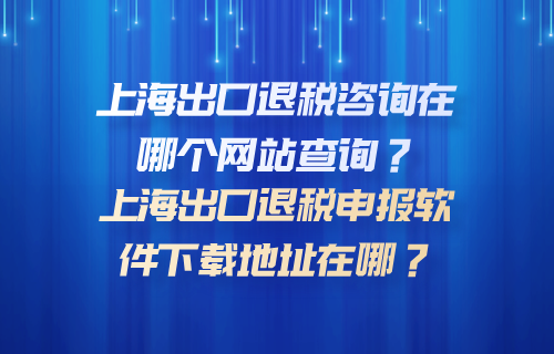 上海出口退税咨询在哪个网站查询？上海出口退税申报软件下载地址在哪？