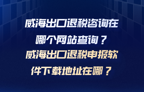 威海出口退税咨询在哪个网站查询？威海出口退税申报软件下载地址在哪？