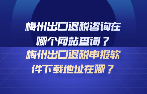 梅州出口退税咨询在哪个网站查询？梅州出口退税申报软件下载地址在哪？