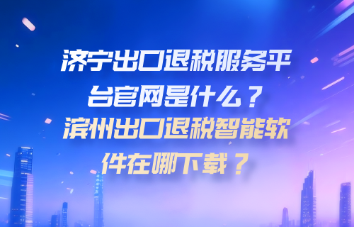 滨州出口退税服务平台官网是什么？滨州出口退税智能软件在哪下载？