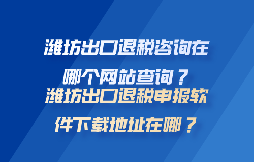 潍坊出口退税咨询在哪个网站查询？潍坊出口退税申报软件下载地址在哪？