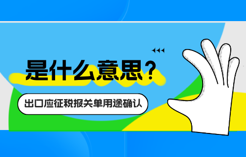 出口应征税报关单用途确认是什么意思？出口应征税报关单用途确认功能在哪里能找到？